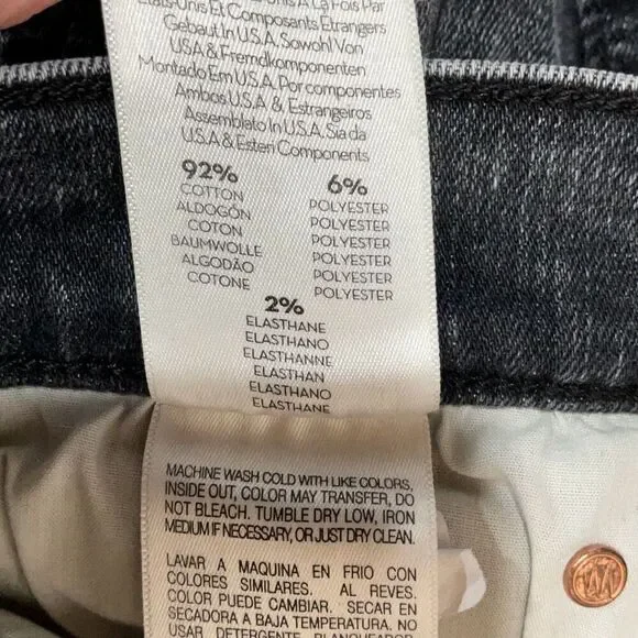 Mother Black Button Fly The Stunner Ankle Fray Jeans Friday The 13th Size 25